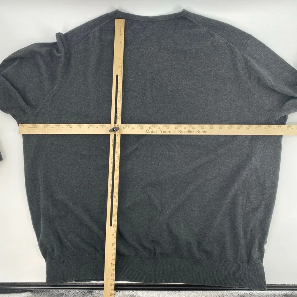 NEW Cutter Buck V Neck Sweater Mens 4XB Gray Preppy Acedemia Minimalist Office